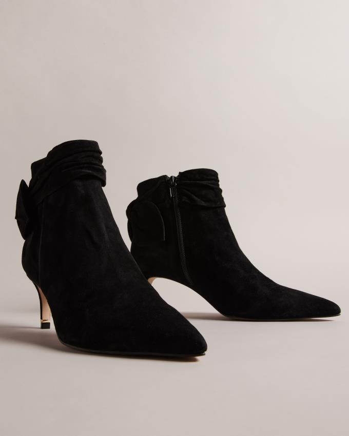 Bottines Ted Baker Suede Bow Detail Noir Femme | WOZ-36177613